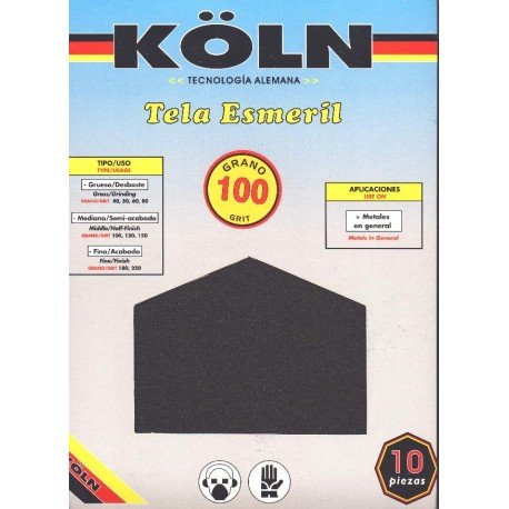 ABRASIVO -G- TELA ESMERIL - 'KOLN' TELA ESMERIL - M 150 - Ptes. 10 Unid.