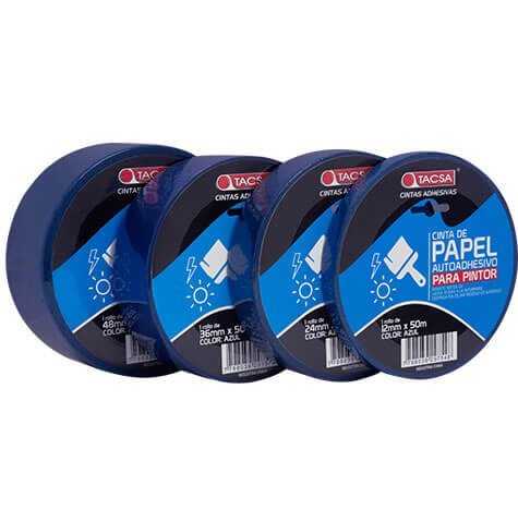 CINTAS ADHESIVAS DE PAPEL 18 mm. x  50  Mts. - AZUL