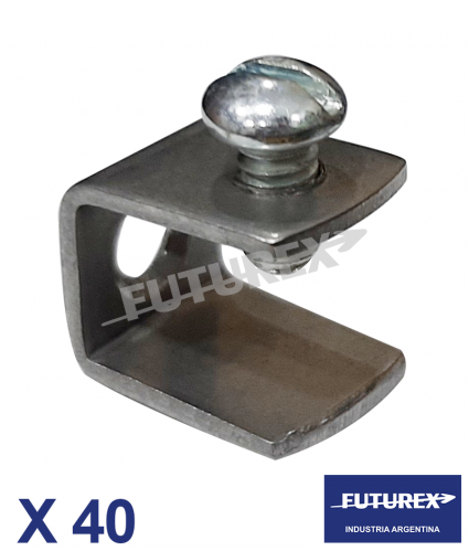 ESQUINEROS Y SOPORTES 'FUTUREX' X 40SA -  SOPORTE CHAPA VIDRIO C/TOR -S/