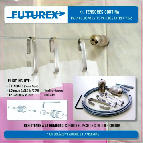 ESQUINEROS Y SOPORTES 'FUTUREX' XTC -  TENSOR P/CABLE/CORTINA - 1,8mm