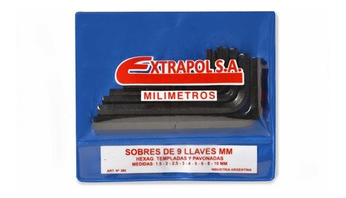 LLAVES HEXAGONALES TIPO ALLEN `EXT` 9 Pzas. MM.. - 1.50 mm. a 10 mm.